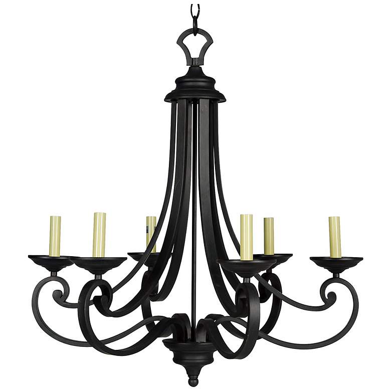 Image 2 Barcelona 25 1/2" Wide Natural Iron 6-Light Chandelier