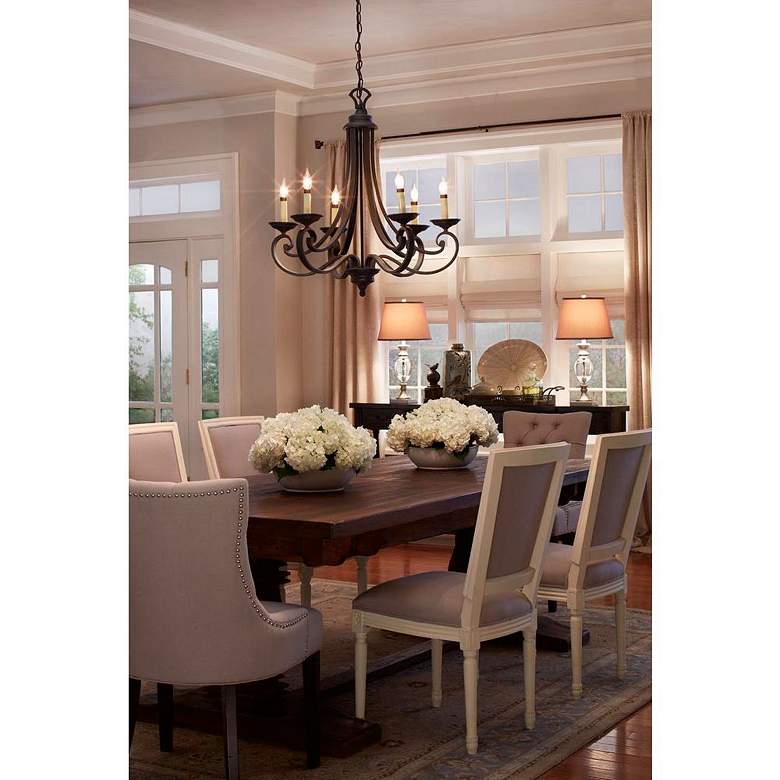 Image 3 Barcelona 25 1/2" Wide Natural Iron 6-Light Chandelier more views