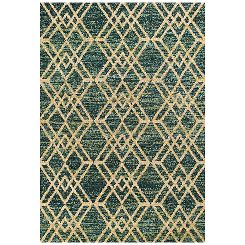 Image 1 Barcelona 4471 5'3"x7'7" Teal Moderne Area Rug