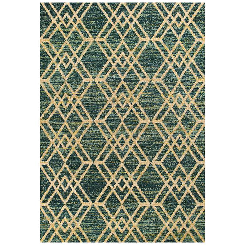 Image 1 Barcelona 4471 5&#39;3 inchx7&#39;7 inch Teal Moderne Area Rug 