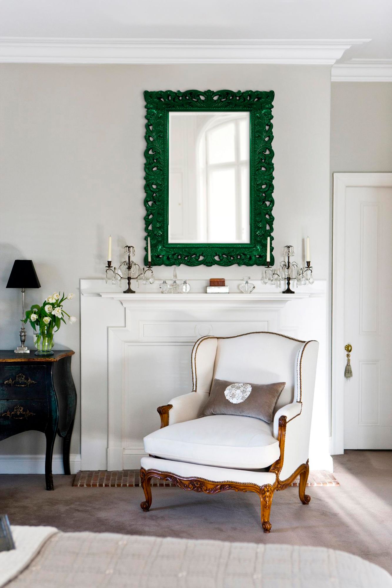 Image 2 Barcelona Glossy Hunter Green 33" x 45" Wall Mirror more views