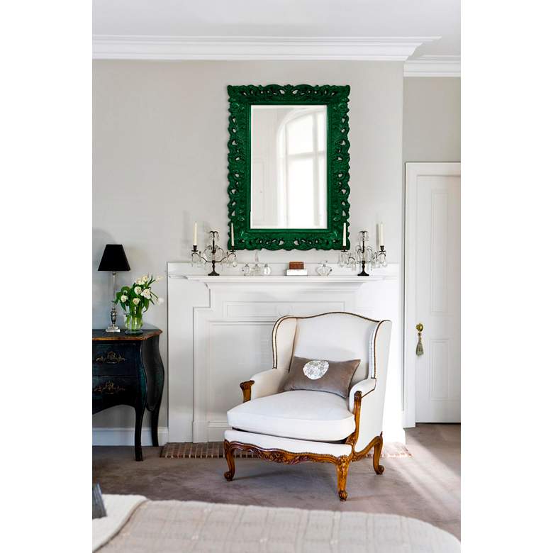Image 2 Barcelona Glossy Hunter Green 33" x 45" Wall Mirror more views