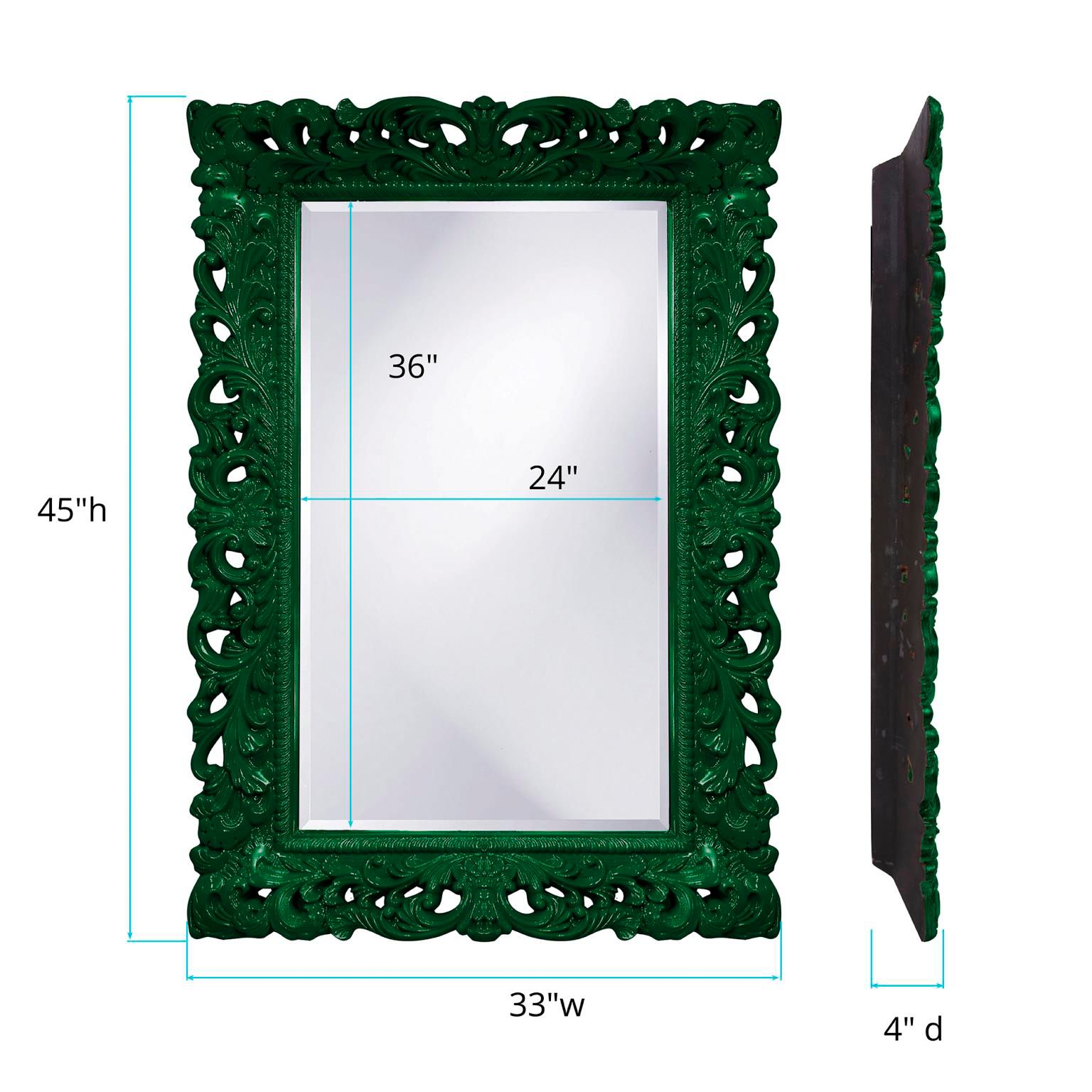 Barcelona Glossy Hunter Green 33" x 45" Wall Mirror