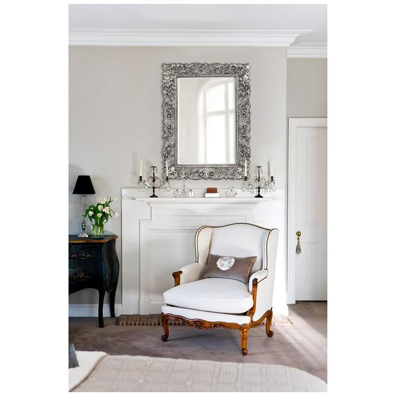 Image 1 Barcelona Glossy Nickel 33" x 45" Rectangular Wall Mirror