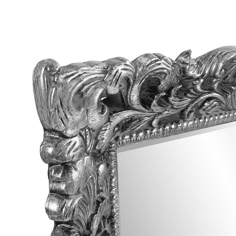Image 5 Barcelona Glossy Nickel 33" x 45" Rectangular Wall Mirror more views