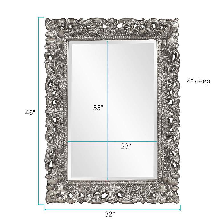 Image 6 Barcelona Glossy Nickel 33" x 45" Rectangular Wall Mirror more views
