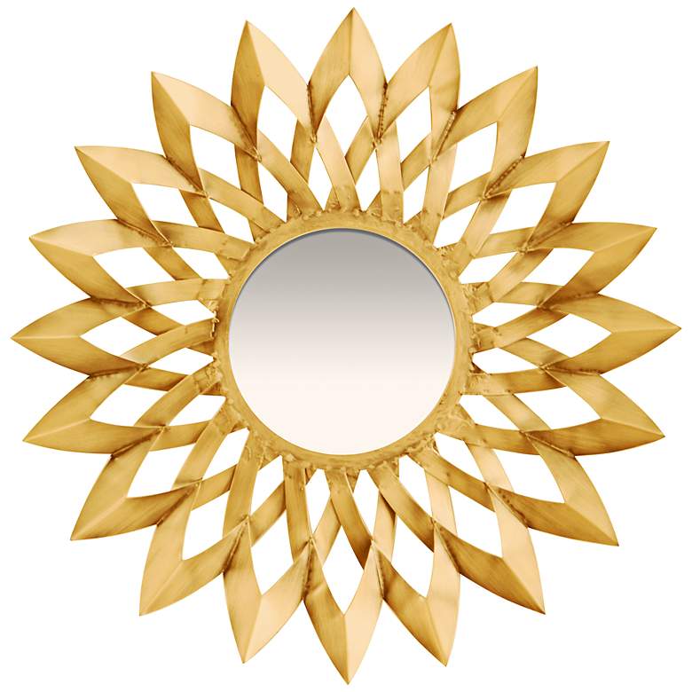 Image 1 Barcelona Gold 25 inch Round Sunburst Wall Mirror