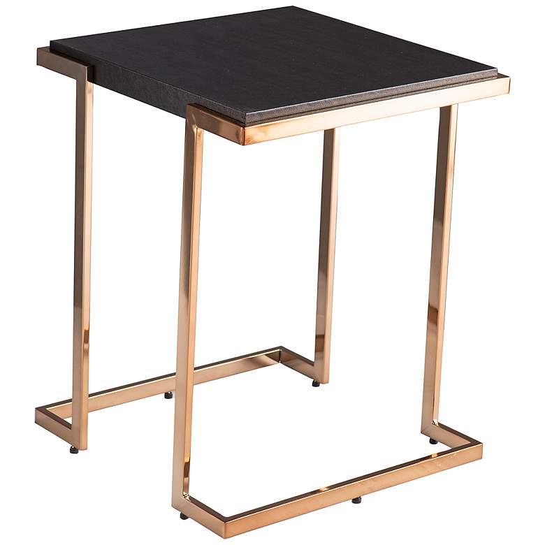 Image 2 Barcia 19 1/4" Wide Black Champagne Side Table