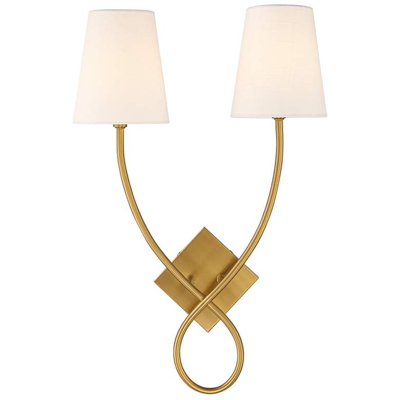 Image 1 Barclay 2-Light Wall Sconce in Warm Brass
