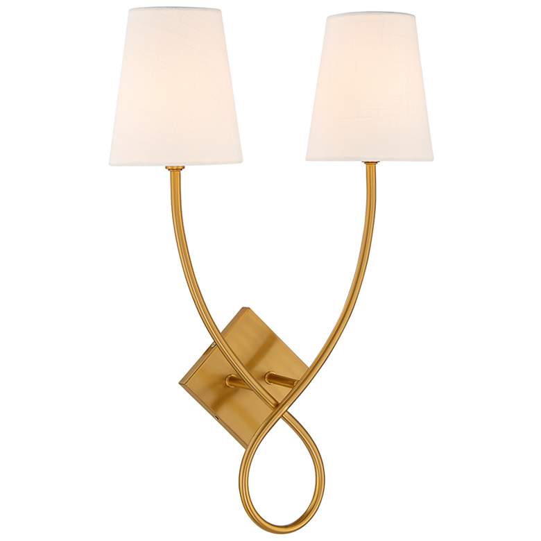 Image 3 Barclay 2-Light Wall Sconce in Warm Brass more views