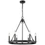 1_Barclay 25" Wide Matte Black Wagon Wheel 6-Light Chandelier