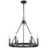 Barclay 25" Wide Matte Black Wagon Wheel 6-Light Chandelier
