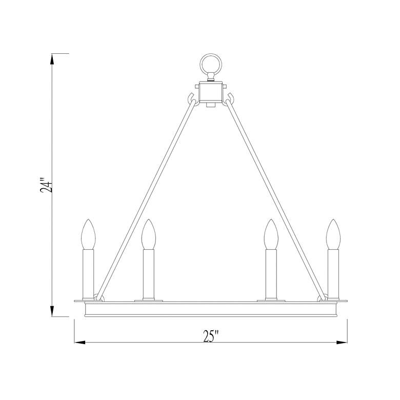 Image 2 Barclay 25" Wide Matte Black Wagon Wheel 6-Light Chandelier more views