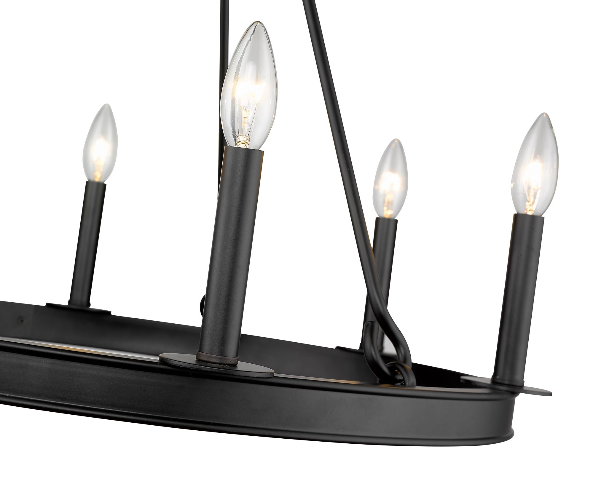 Barclay 25" Wide Matte Black Wagon Wheel 6-Light Chandelier
