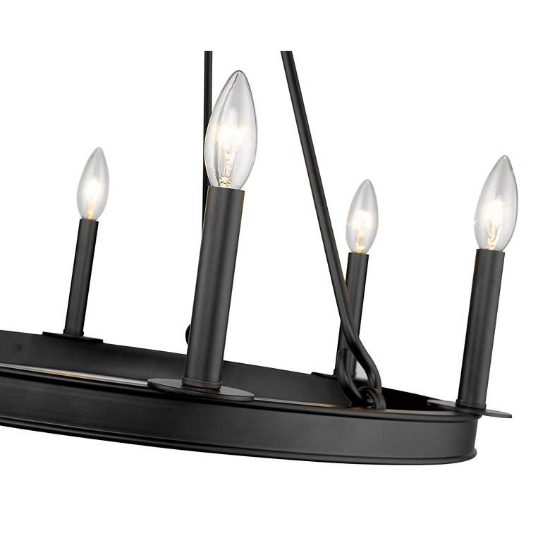 Image 7 Barclay 25" Wide Matte Black Wagon Wheel 6-Light Chandelier more views