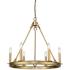 Barclay 25" Wide Olde Brass 6-Light Wagon Wheel Chandelier