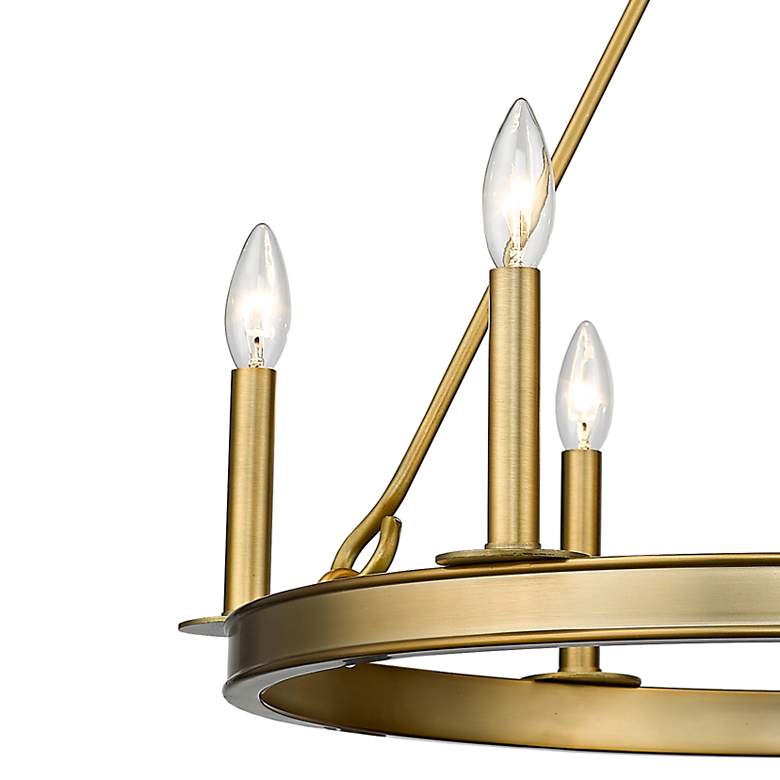 Image 4 Barclay 25" Wide Olde Brass 6-Light Wagon Wheel Chandelier more views