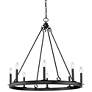 3_Barclay 33" Wide Matte Black 8-Light Wagon Wheel Chandelier