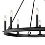4_Barclay 33" Wide Matte Black 8-Light Wagon Wheel Chandelier more views