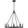 6_Barclay 33" Wide Matte Black 8-Light Wagon Wheel Chandelier more views