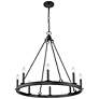 7_Barclay 33" Wide Matte Black 8-Light Wagon Wheel Chandelier more views