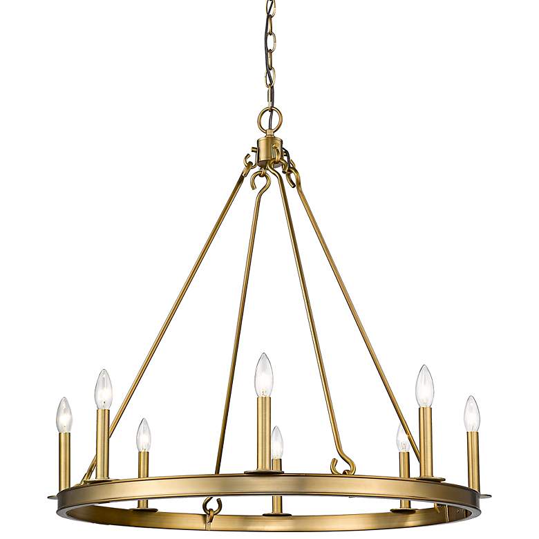 Image 2 Barclay 33" Wide Olde Brass 8-Light Chandelier