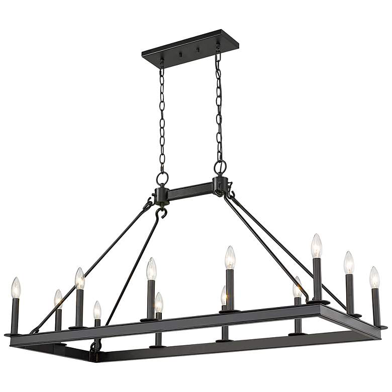 Image 2 Barclay 45" Wide Matte Black 12-Light Linear Chandelier
