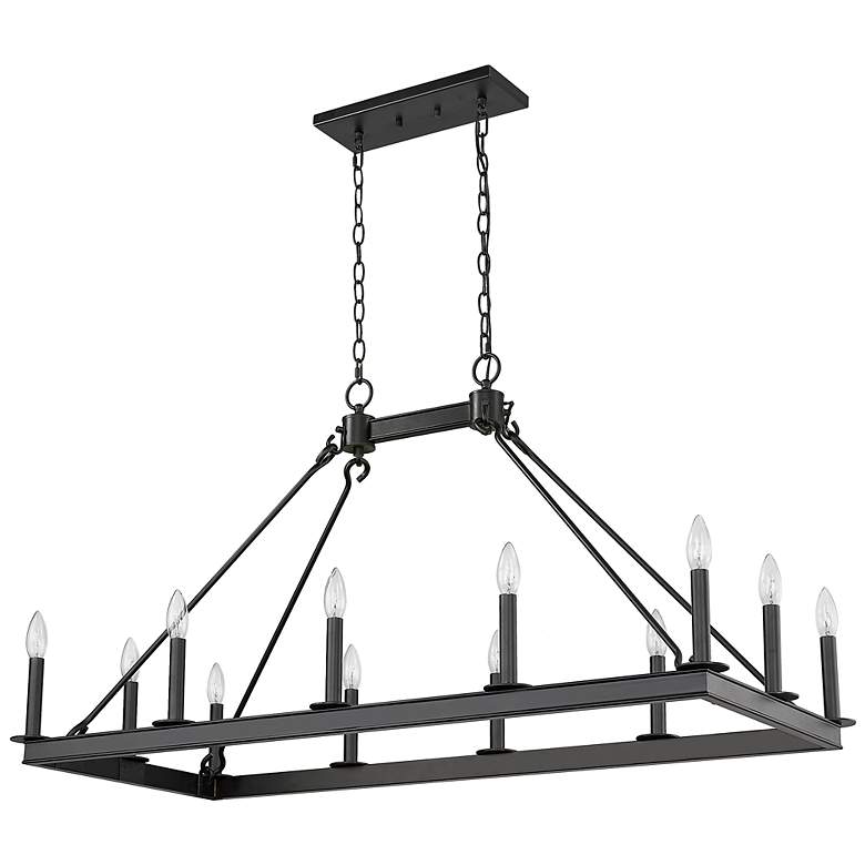 Image 4 Barclay 45" Wide Matte Black 12-Light Linear Chandelier more views