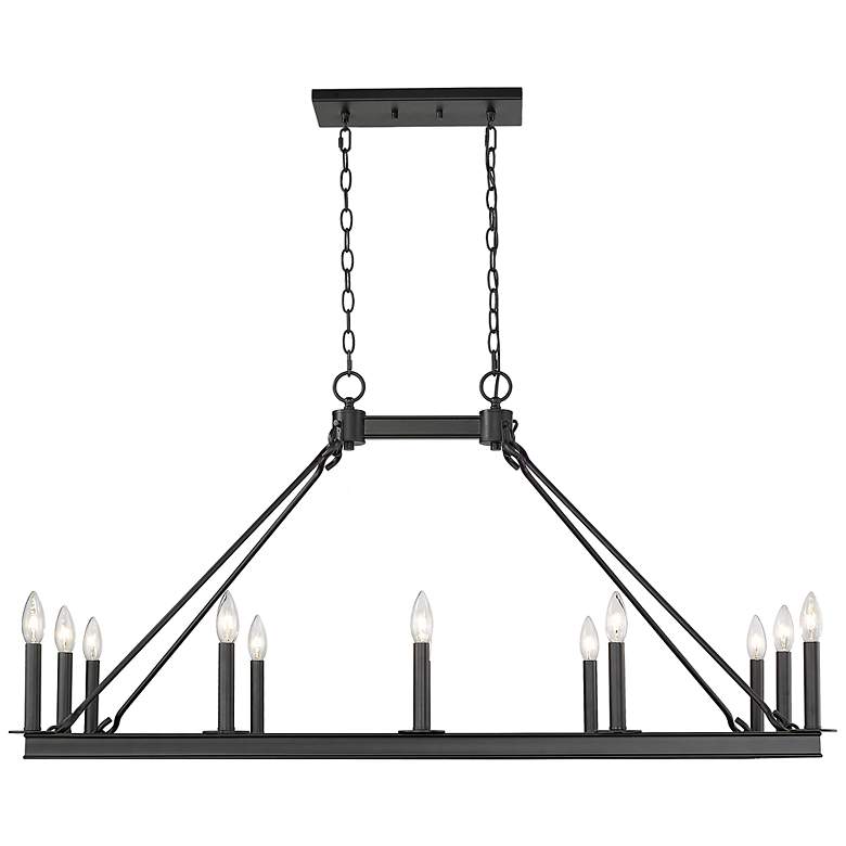 Image 5 Barclay 45" Wide Matte Black 12-Light Linear Chandelier more views