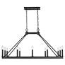 5_Barclay 45" Wide Matte Black 12-Light Linear Chandelier more views