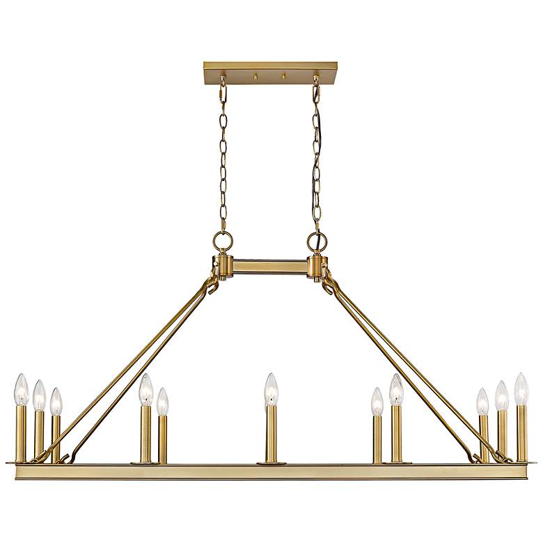 Image 5 Barclay 45" Wide Olde Brass 12-Light Island Chandelier more views