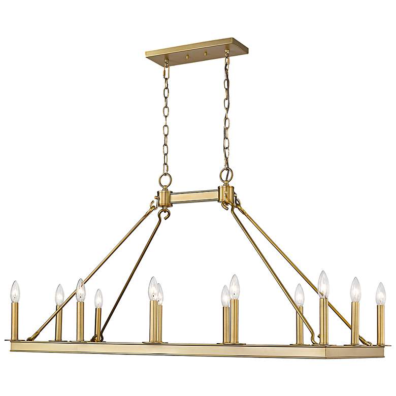 Image 6 Barclay 45" Wide Olde Brass 12-Light Island Chandelier more views
