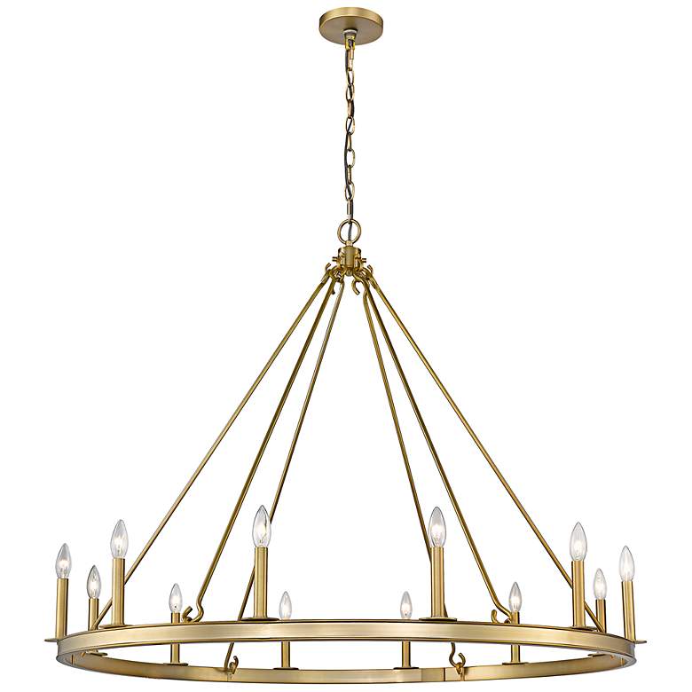 Image 2 Barclay 48" Wide Olde Brass 12-Light Chandelier
