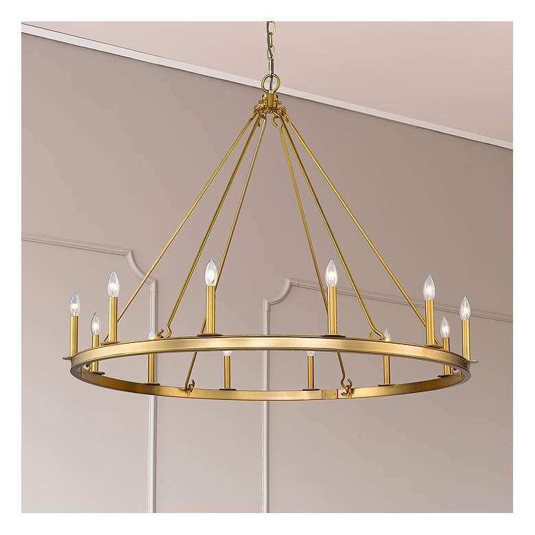 Image 1 Barclay 48" Wide Olde Brass 12-Light Chandelier