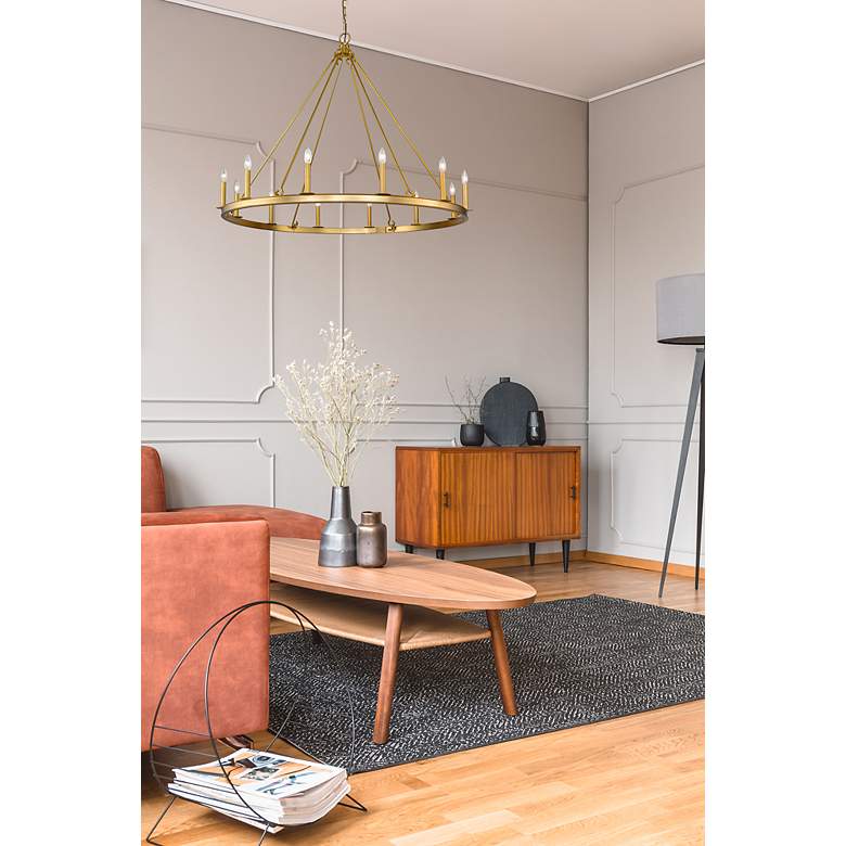 Image 4 Barclay 48" Wide Olde Brass 12-Light Chandelier more views