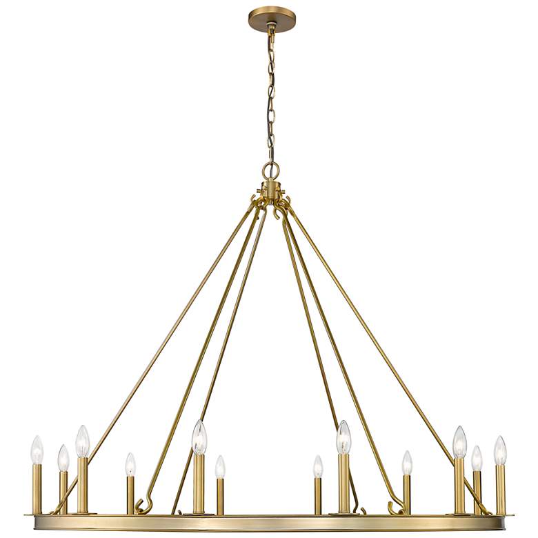 Image 5 Barclay 48" Wide Olde Brass 12-Light Chandelier more views