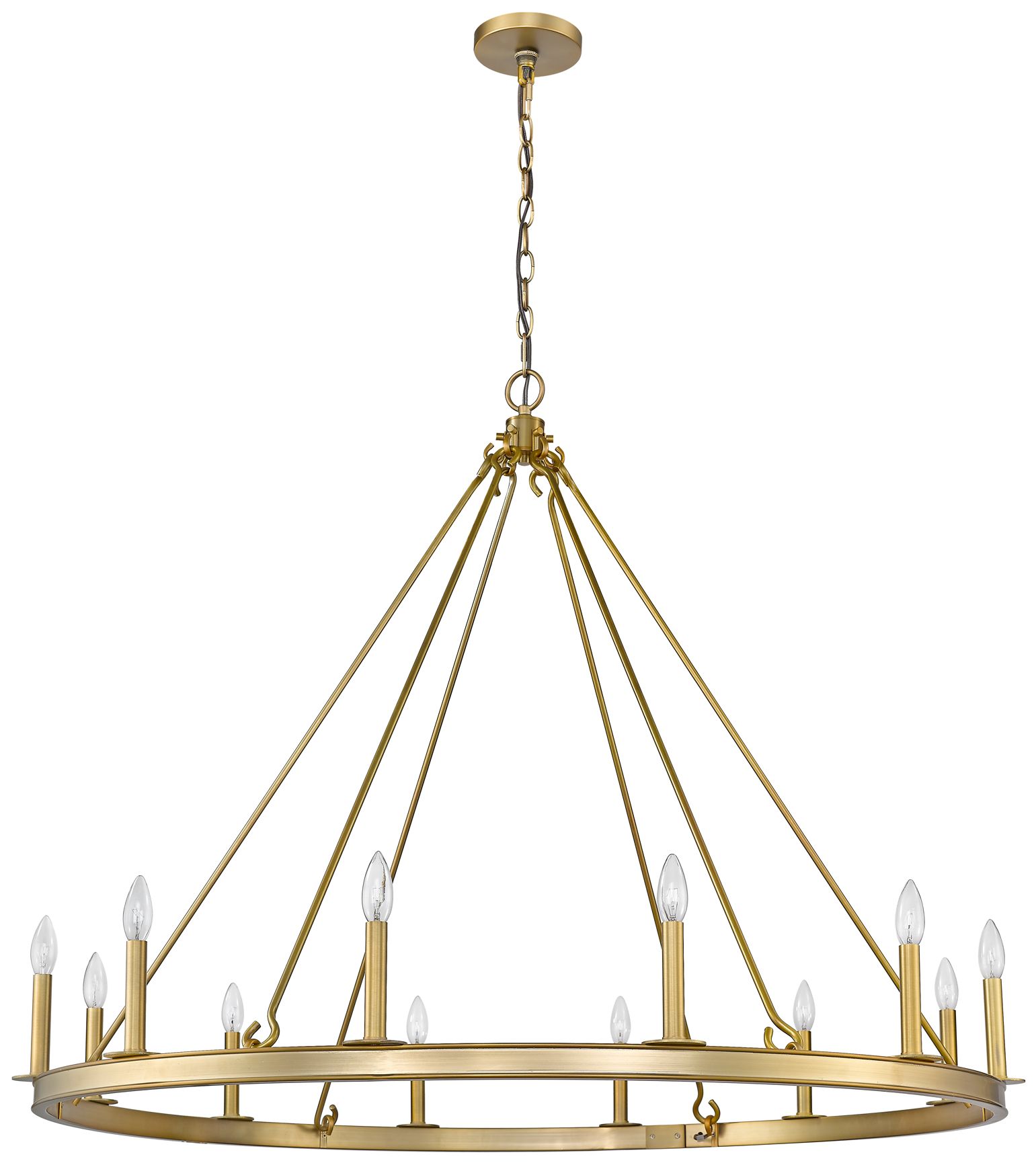 Barclay 48" Wide Olde Brass 12-Light Chandelier
