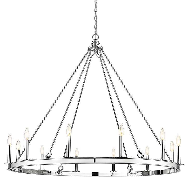 Image 3 Barclay 48" Wide Polished Nickel 12-Light Chandelier