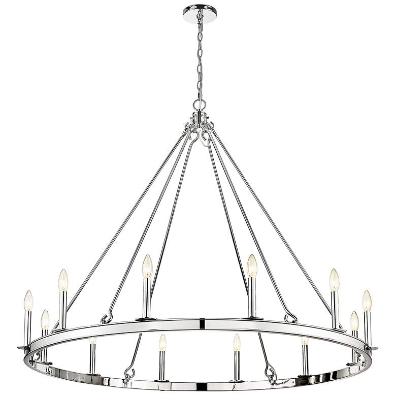 Image 6 Barclay 48" Wide Polished Nickel 12-Light Chandelier more views