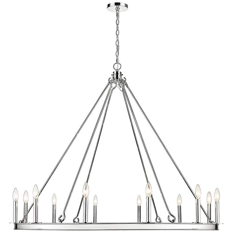 Image 7 Barclay 48" Wide Polished Nickel 12-Light Chandelier more views