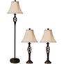 Barclay Bronze Floor and Table Lamps Set of 3