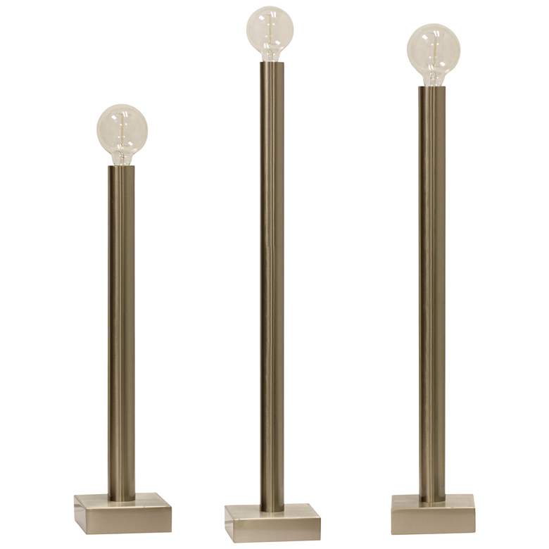 Image 1 Barclay Brushed Nickel Gold Table Lamps Set of 3