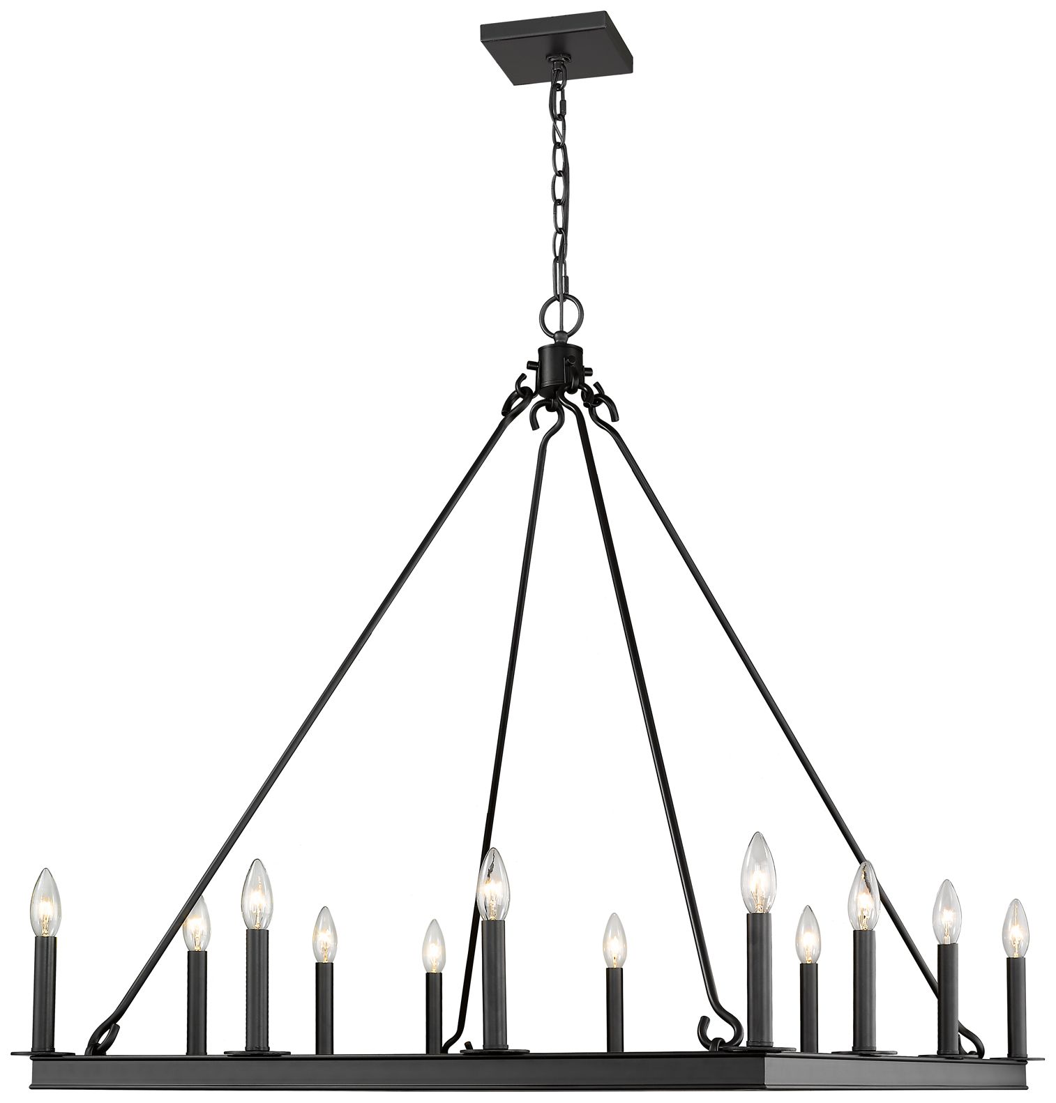 Image 5 Barclay by Z-Lite Matte Black 34 inch 12 Light Chandelier more views