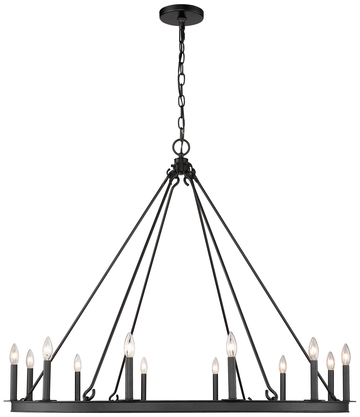 Thumbnail4 of Barclay by Z-Lite Matte Black 48 inch 12 Light Chandelier more views