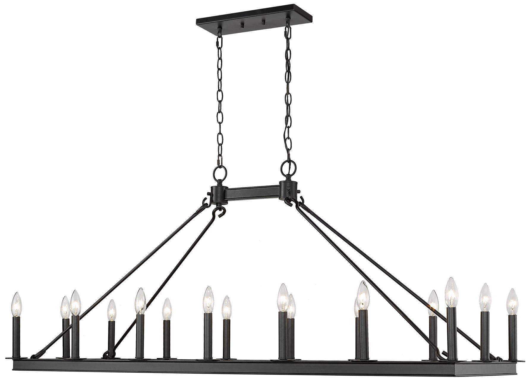 Image 5 Barclay by Z-Lite Matte Black 56 inch 16 Light Chandelier more views