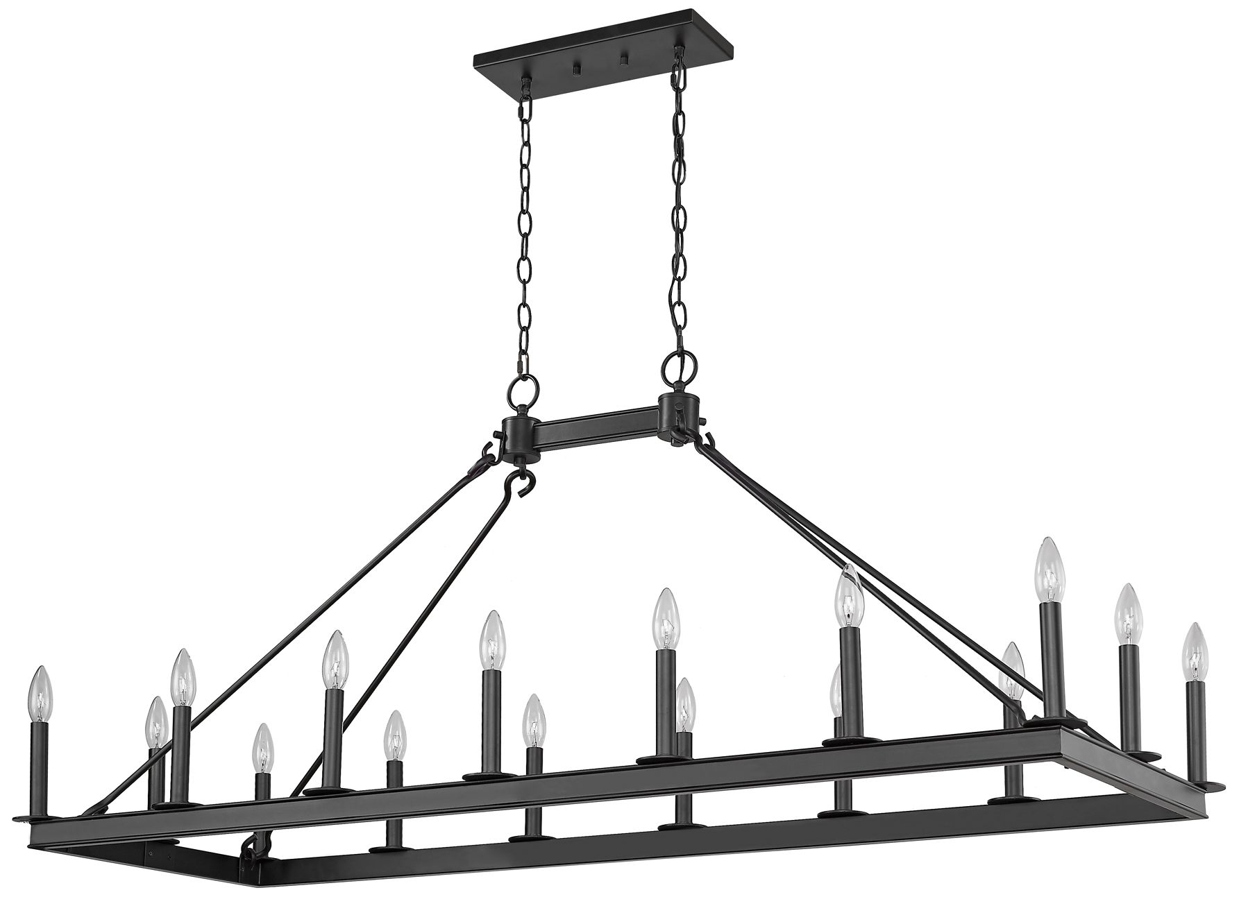 Image 7 Barclay by Z-Lite Matte Black 56 inch 16 Light Chandelier more views