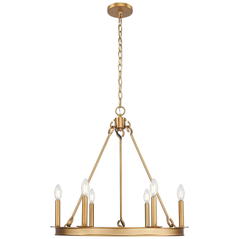 Image 2 Barclay by Z-Lite Rubbed Brass 25 inch 6 Light Chandelier more views