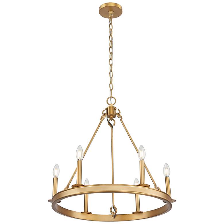 Image 3 Barclay by Z-Lite Rubbed Brass 25 inch 6 Light Chandelier more views