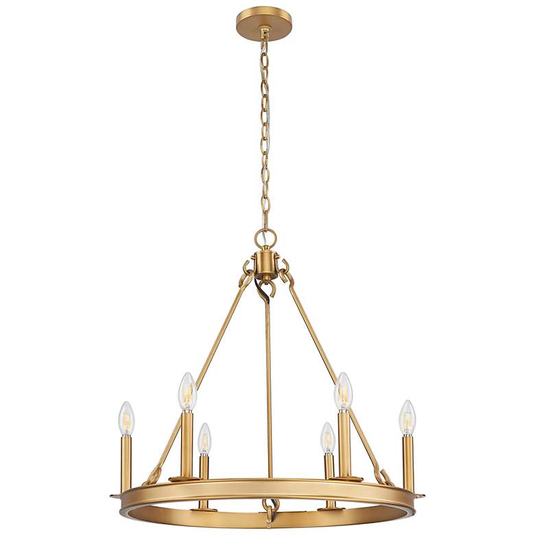 Image 5 Barclay by Z-Lite Rubbed Brass 25 inch 6 Light Chandelier more views