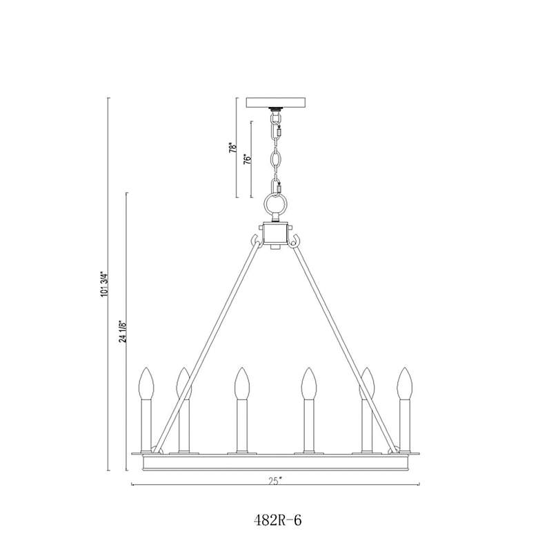 Image 6 Barclay by Z-Lite Rubbed Brass 25 inch 6 Light Chandelier more views